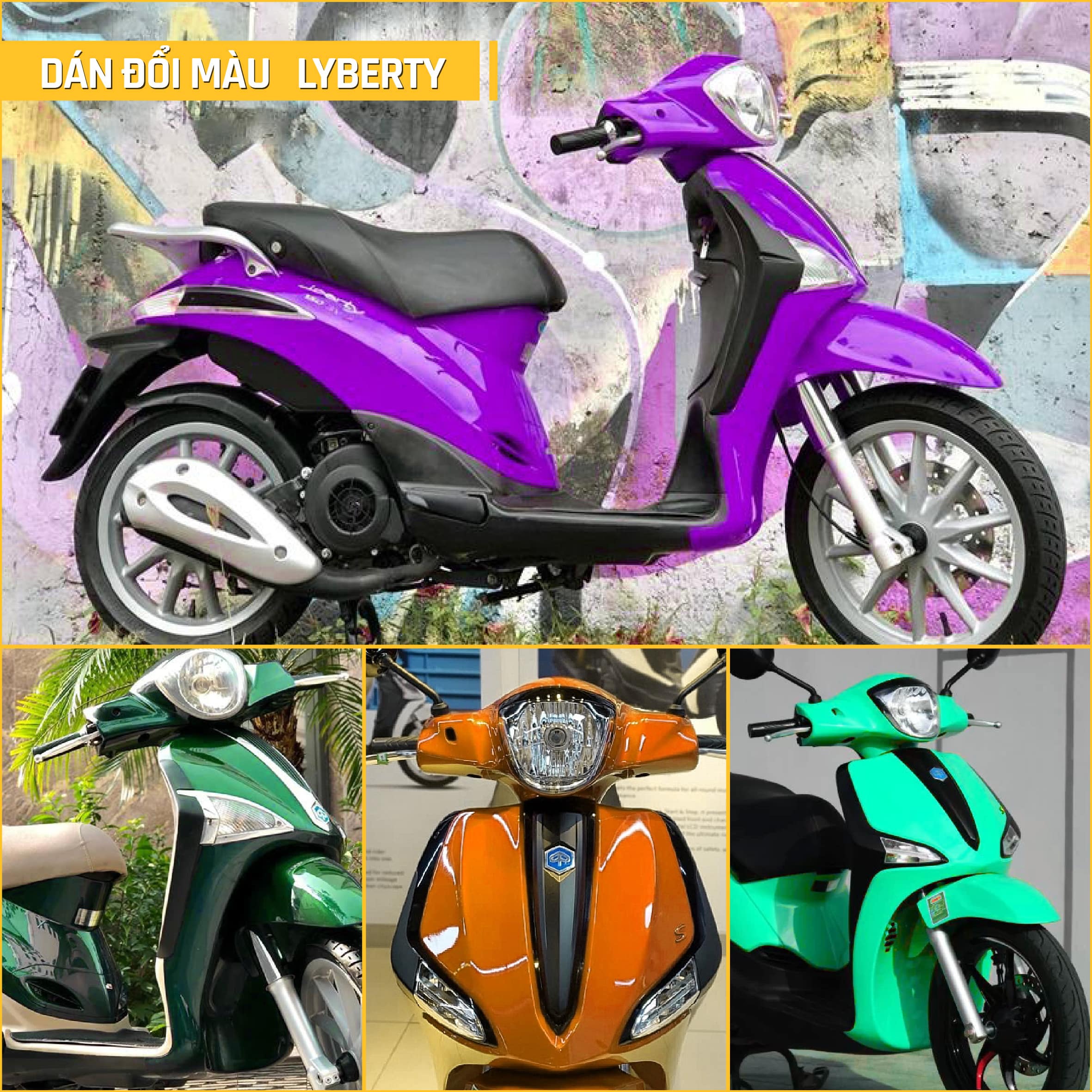 Dán đổi màu xe Piaggio Liberty