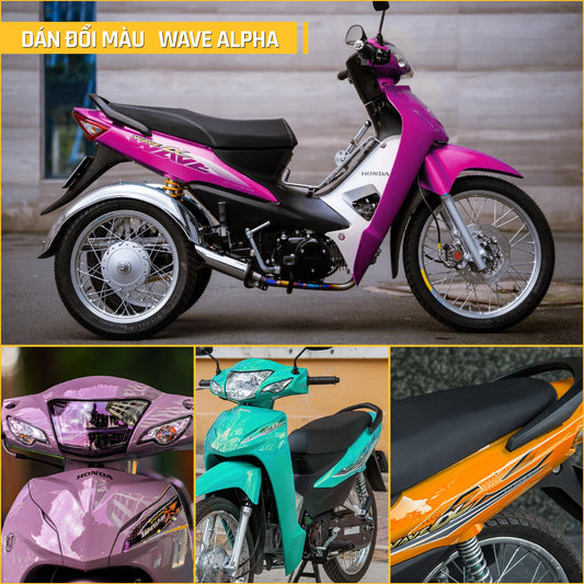 Dán đổi màu xe Honda Wave Alpha