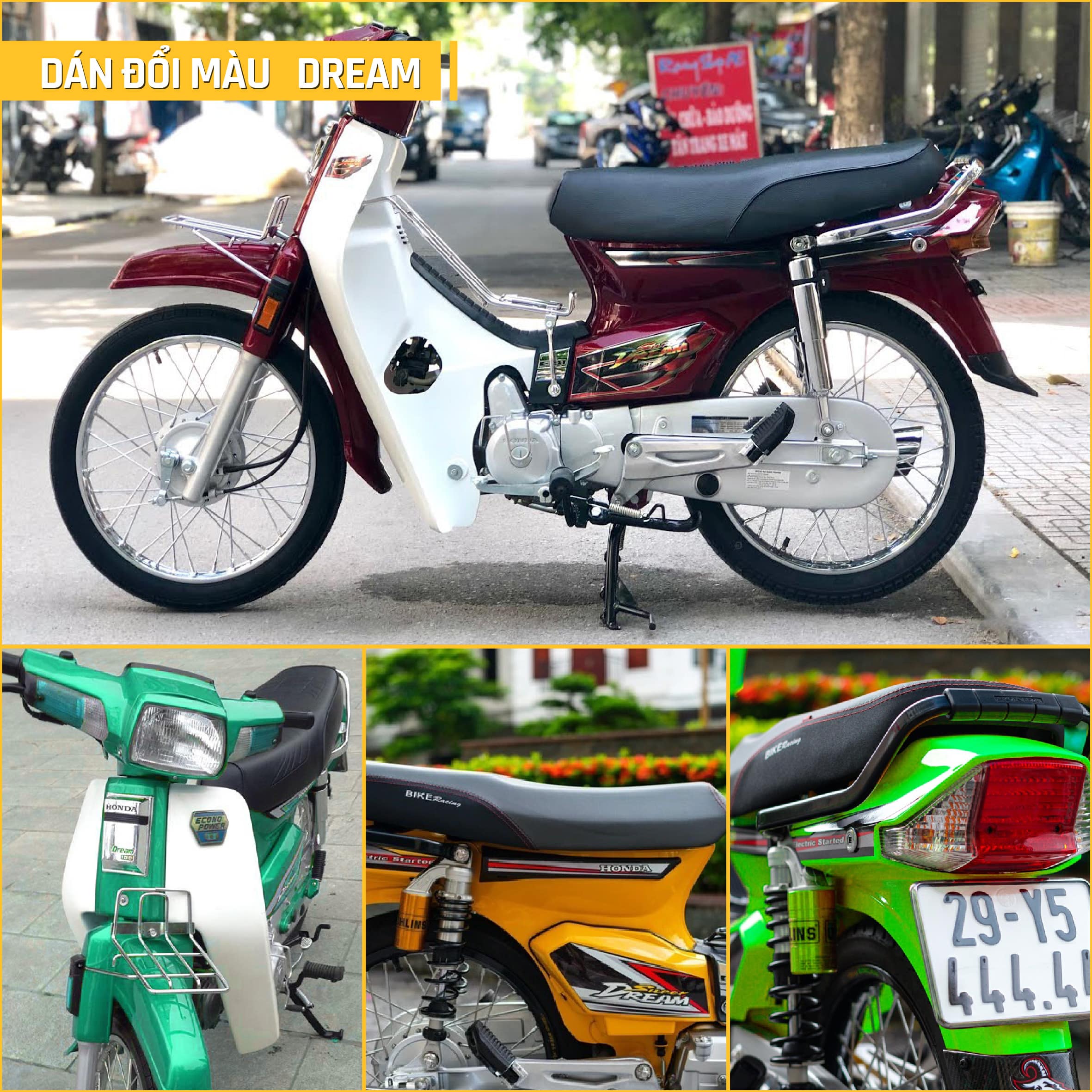 Dán đổi màu xe Honda Dream