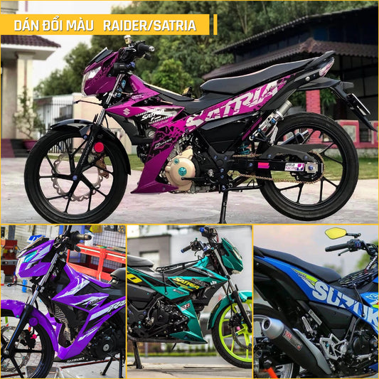 Dán đổi màu xe Raider/Satria