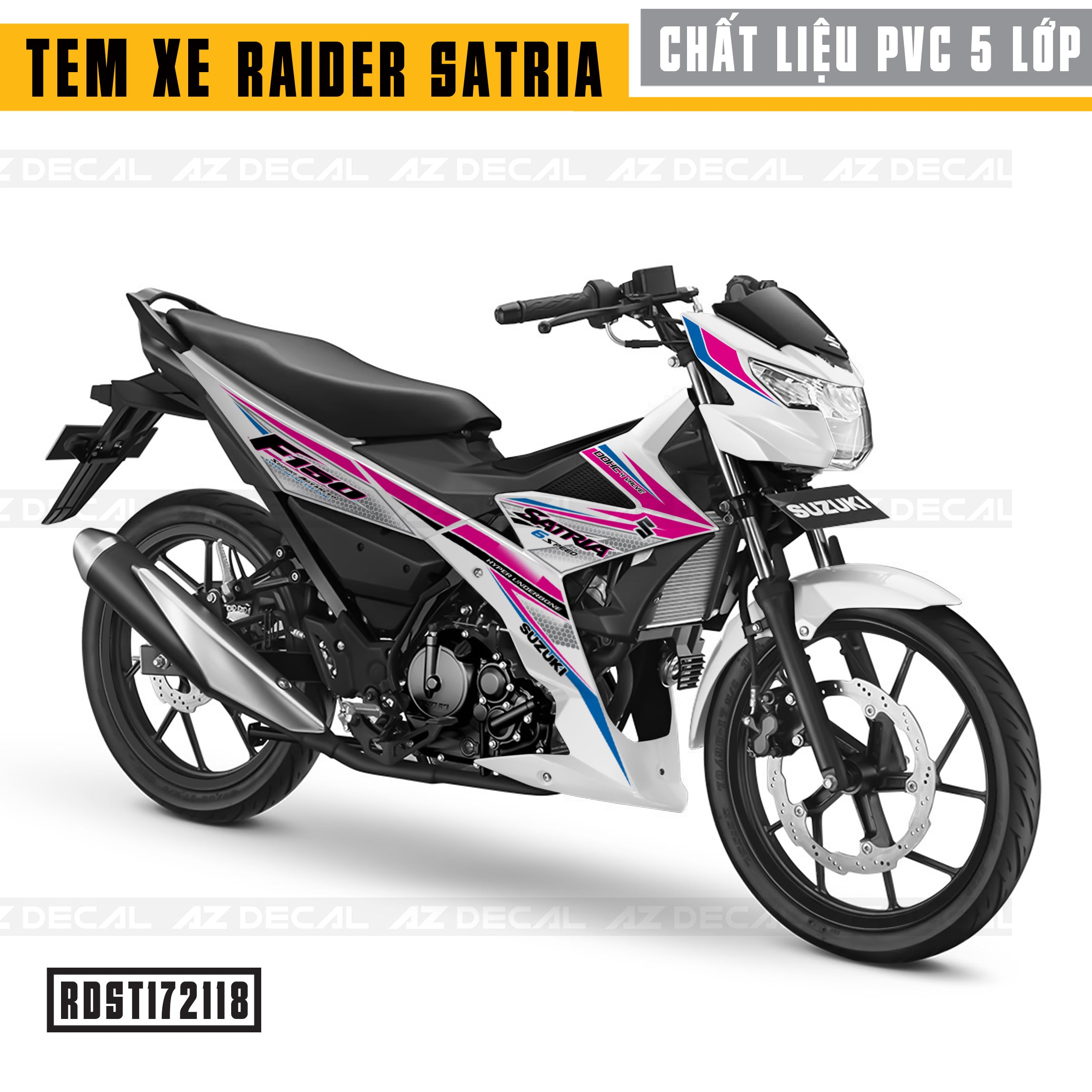 Tem xe Raider/Satria mẫu F150 Chế xe trắng