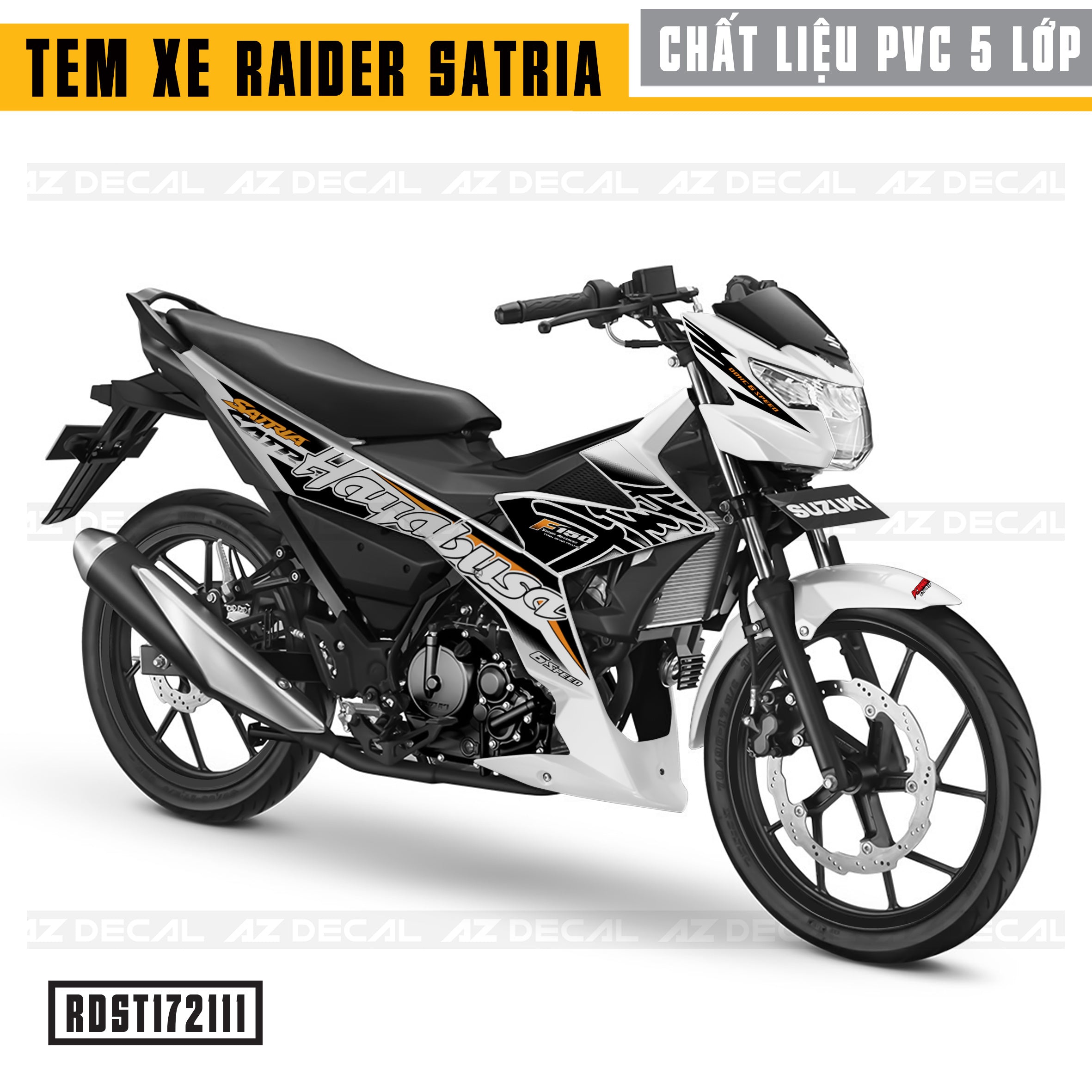 decal xe Raider trắng mẫu Hayabusa