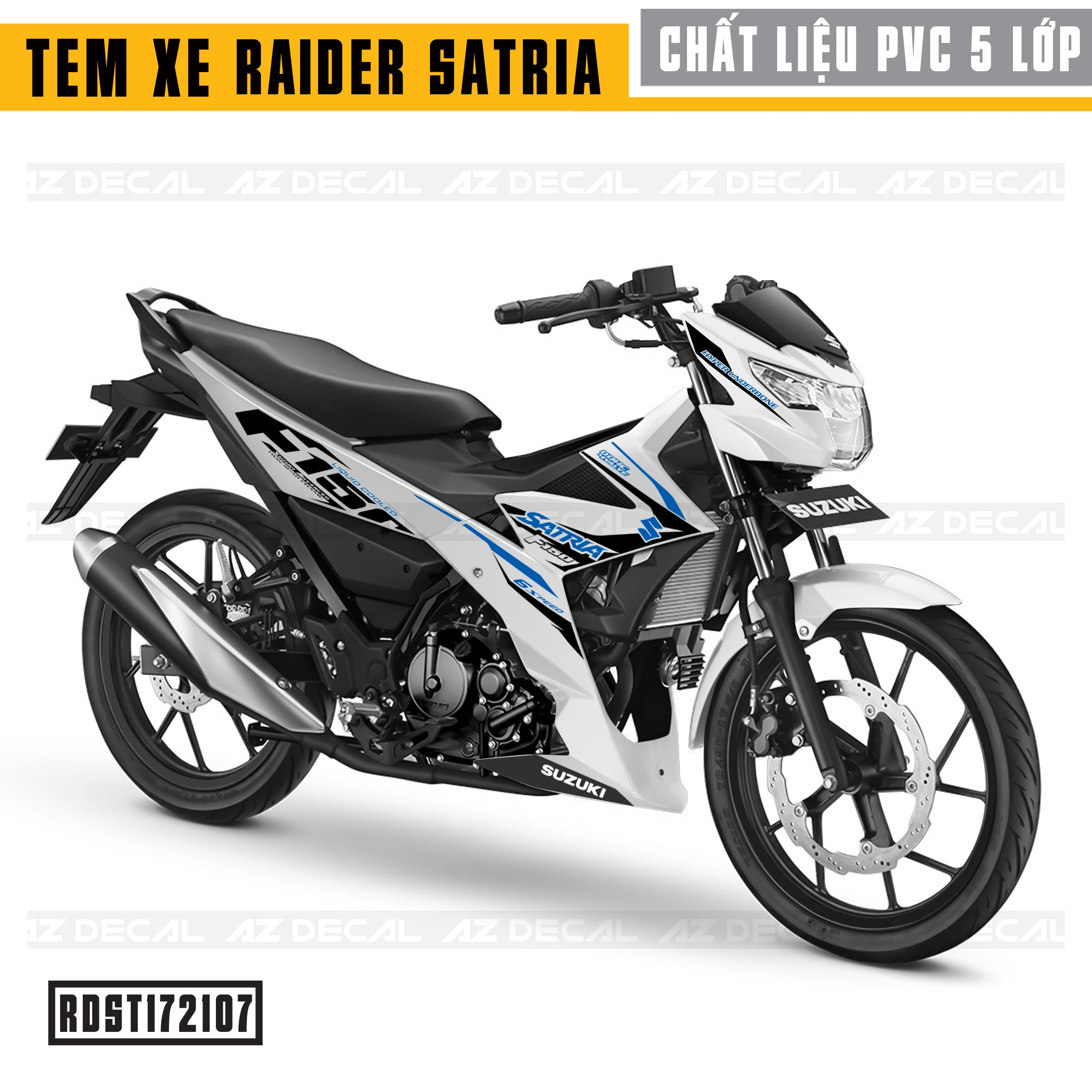 Tem Xe Raider / Satria mẫu 07 Xe Trắng