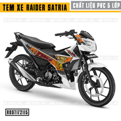 Tem Xe Raider/Satria Đen Mẫu Speed Racing cận cảnh