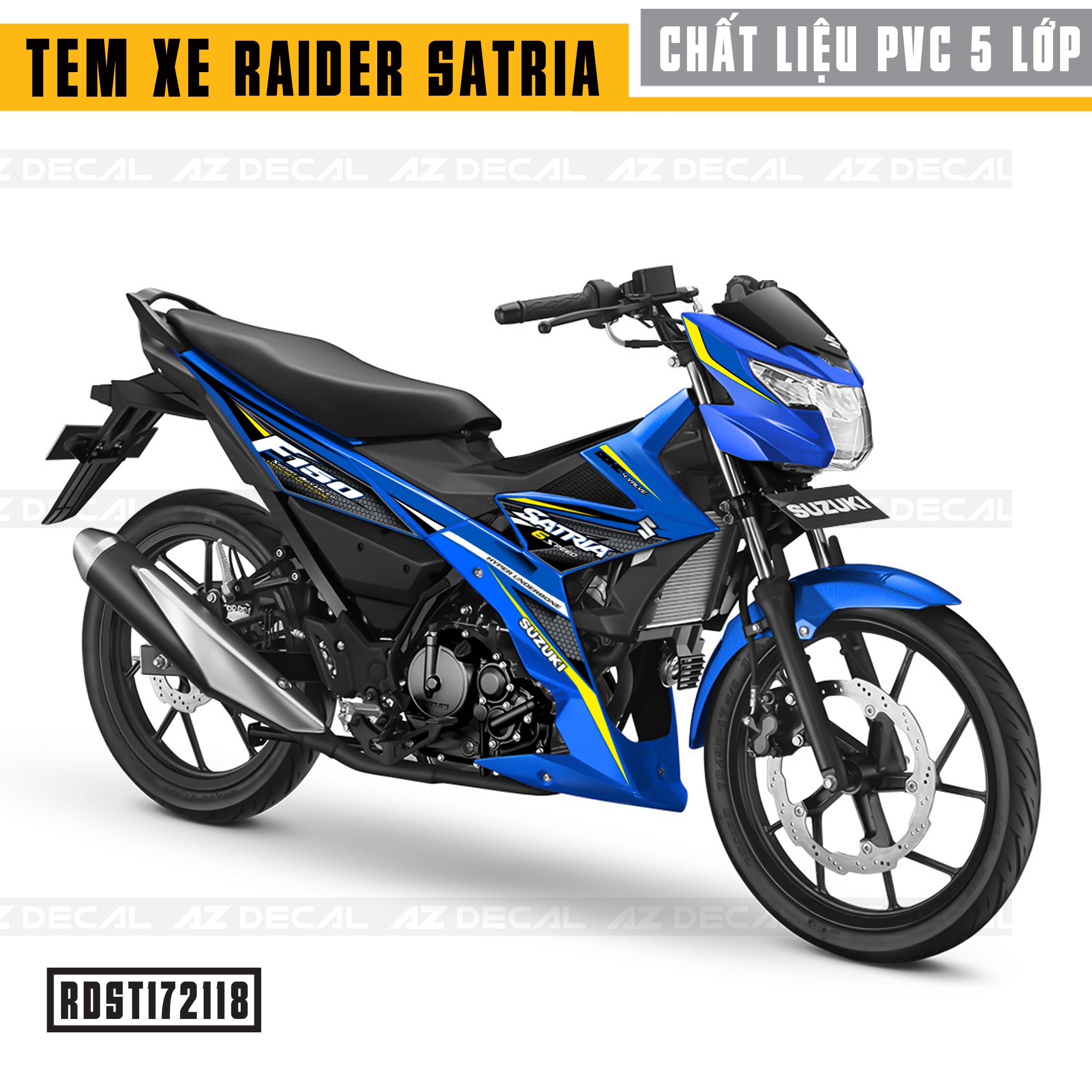 Tem xe Raider/Satria mẫu F150 Chế xe xanh