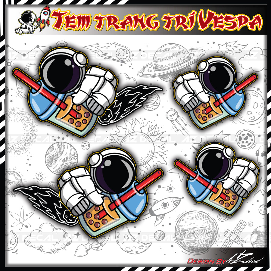 Decal xe Vespa cute