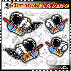 Decal xe Vespa cute