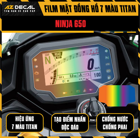 Miếng Dán Mặt Đồng Hồ 7 Màu Titan Xe Kawasaki Ninja 650