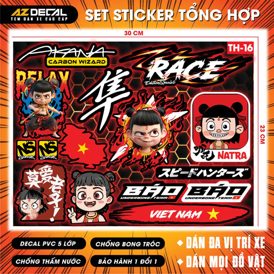 Sticker Dán Xe Máy, Xe Điện, Xe Đạp, Mũ Bảo Hiểm | TH-16