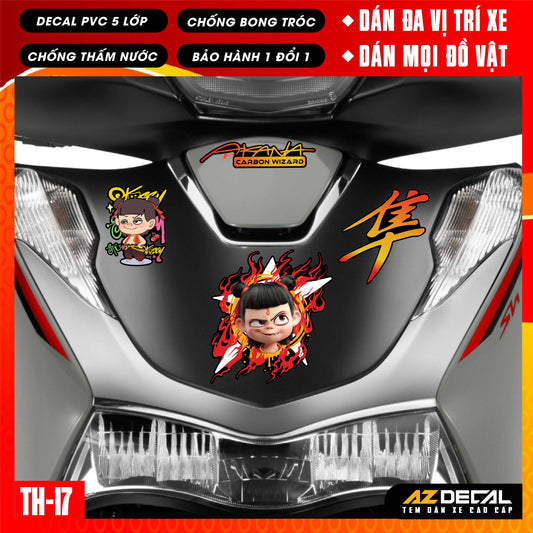 Sticker Dán Xe Máy, Xe Điện, Xe Đạp, Mũ Bảo Hiểm | TH-17