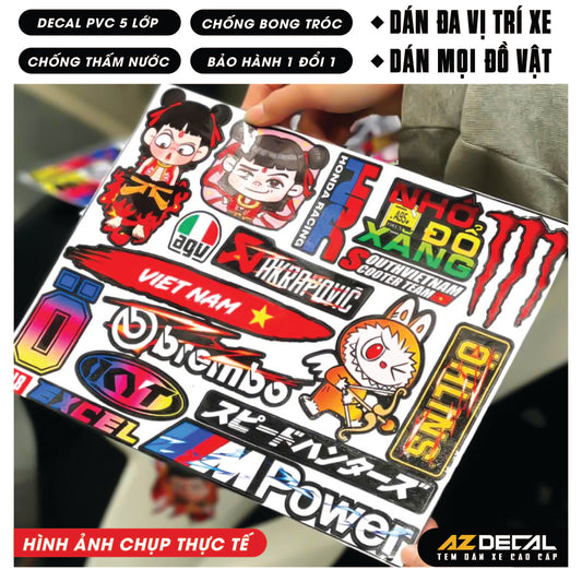 Sticker Dán Xe Máy, Xe Điện, Xe Đạp, Mũ Bảo Hiểm | TH-18