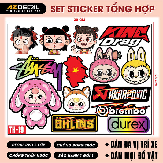 Sticker Dán Xe Máy, Xe Điện, Xe Đạp, Mũ Bảo Hiểm | TH-19