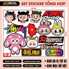 Sticker Dán Xe Máy, Xe Điện, Xe Đạp, Mũ Bảo Hiểm | TH-19