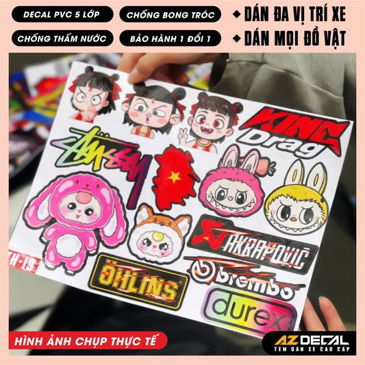 Sticker Dán Xe Máy, Xe Điện, Xe Đạp, Mũ Bảo Hiểm | TH-19