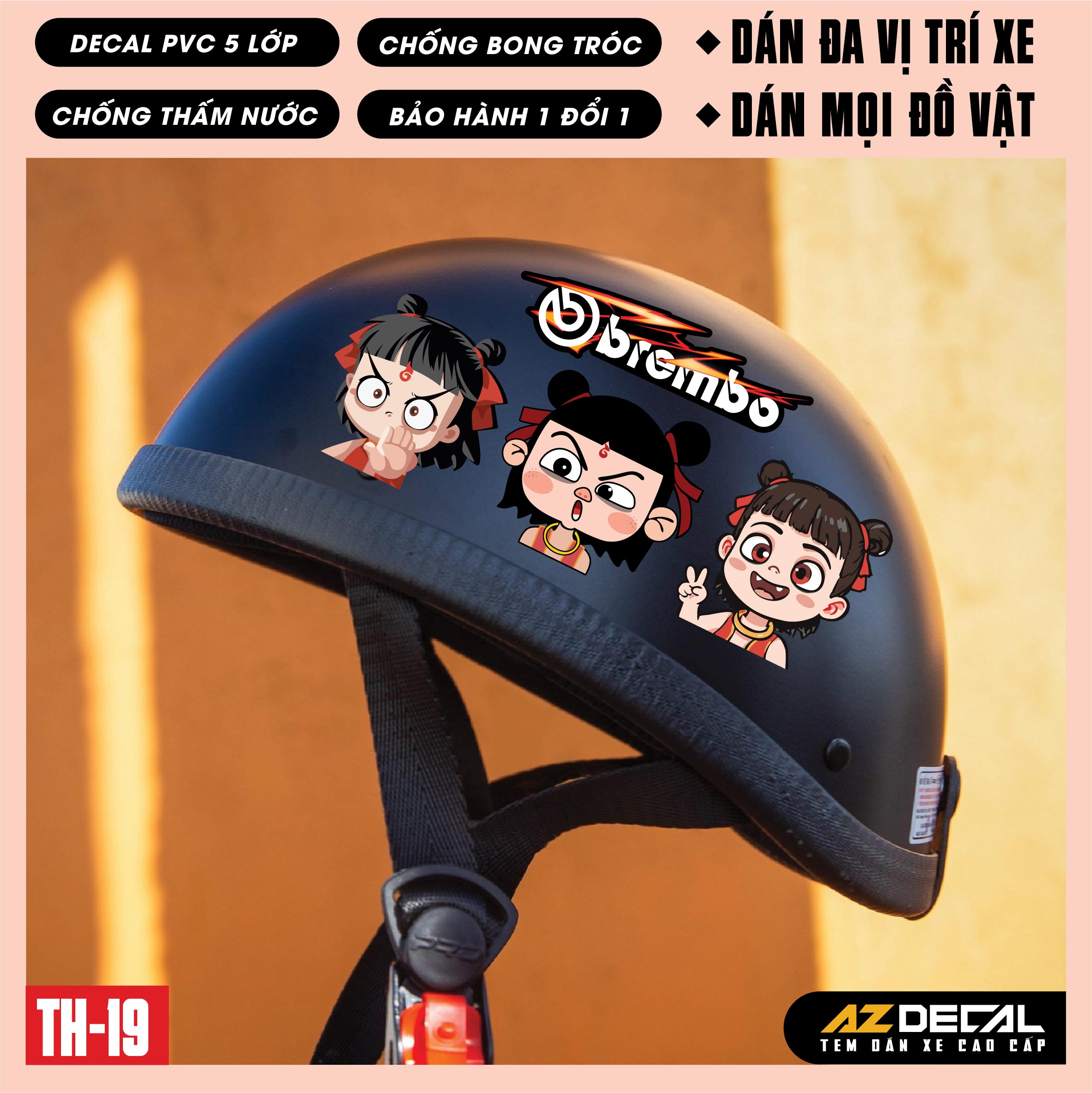 Sticker Dán Xe Máy, Xe Điện, Xe Đạp, Mũ Bảo Hiểm | TH-19