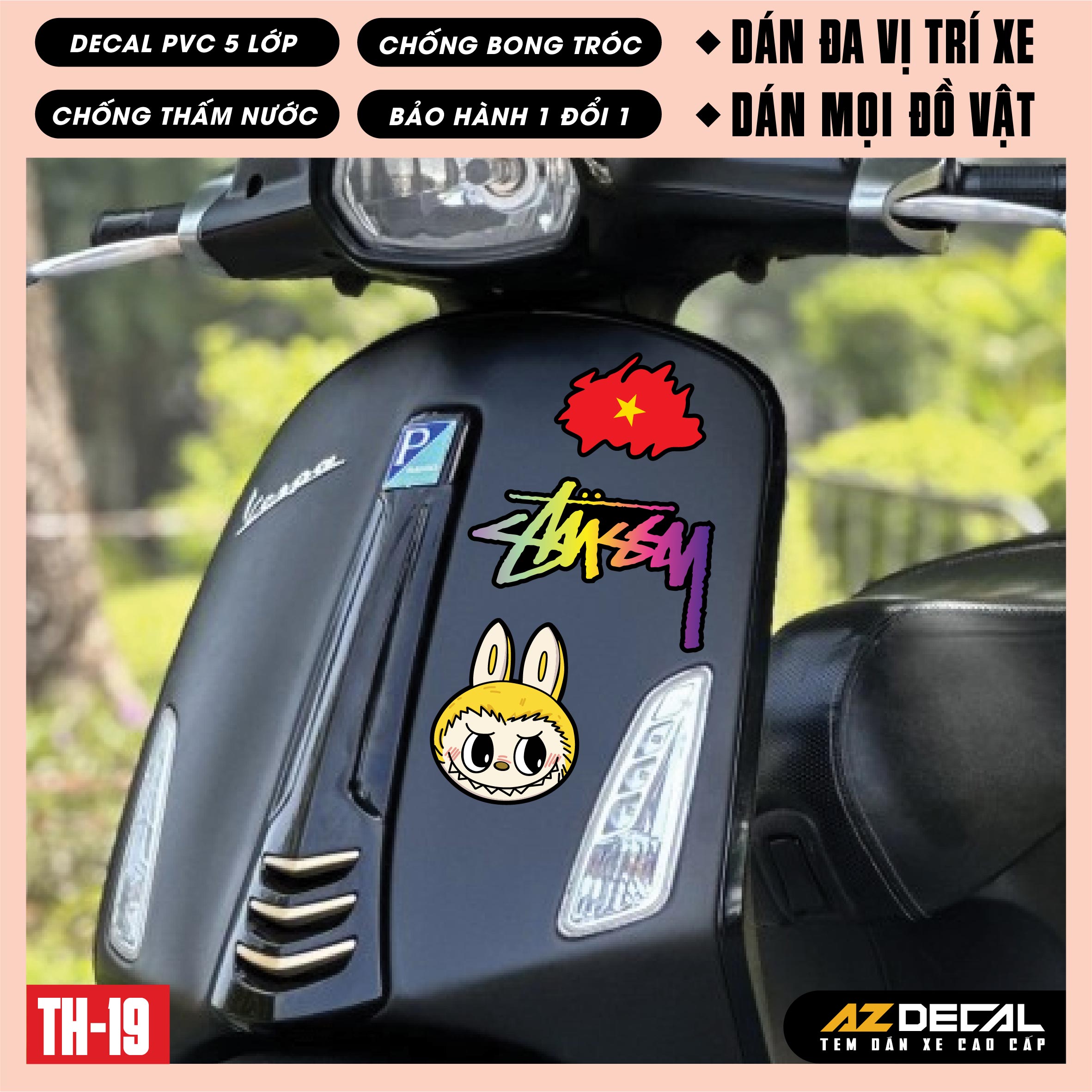 Sticker Dán Xe Máy, Xe Điện, Xe Đạp, Mũ Bảo Hiểm | TH-19