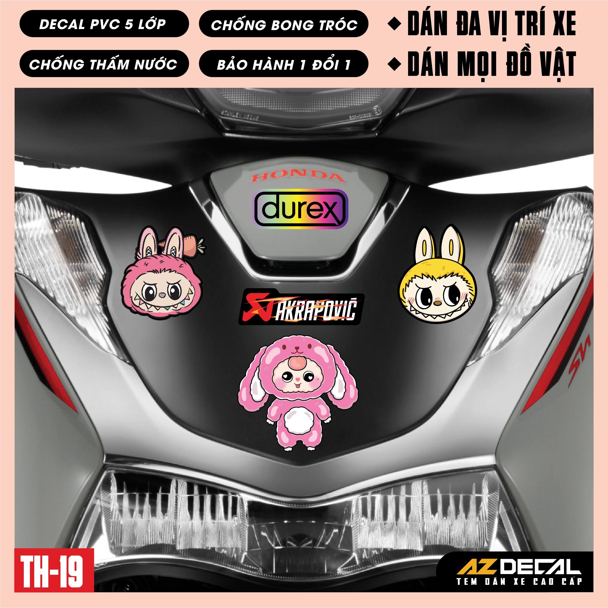 Sticker Dán Xe Máy, Xe Điện, Xe Đạp, Mũ Bảo Hiểm | TH-19