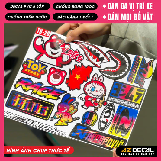 Sticker Dán Xe Máy, Xe Điện, Xe Đạp, Mũ Bảo Hiểm | TH-20