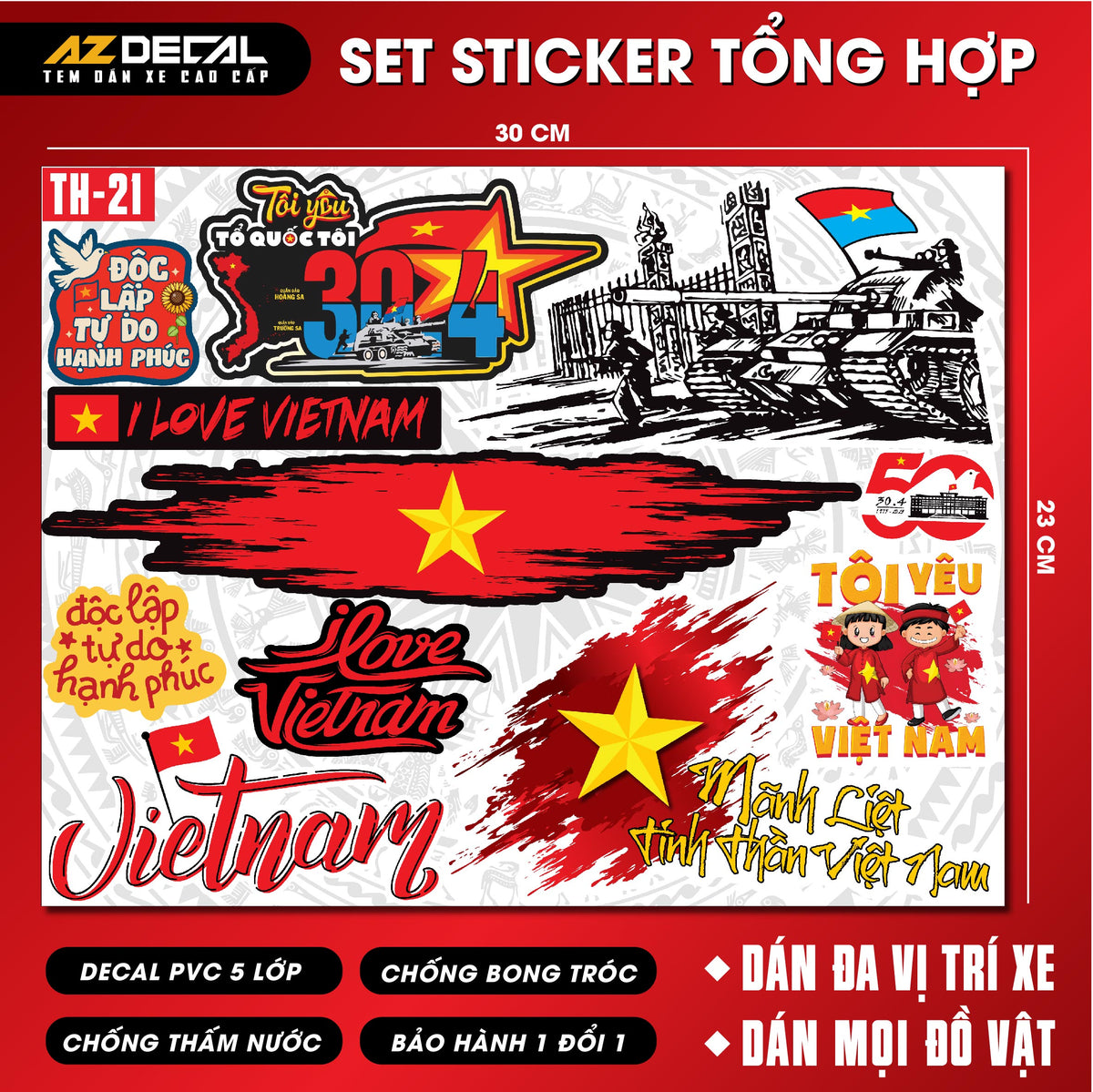Sticker Dán Xe Máy, Xe Điện, Xe Đạp, Mũ Bảo Hiểm | TH-21