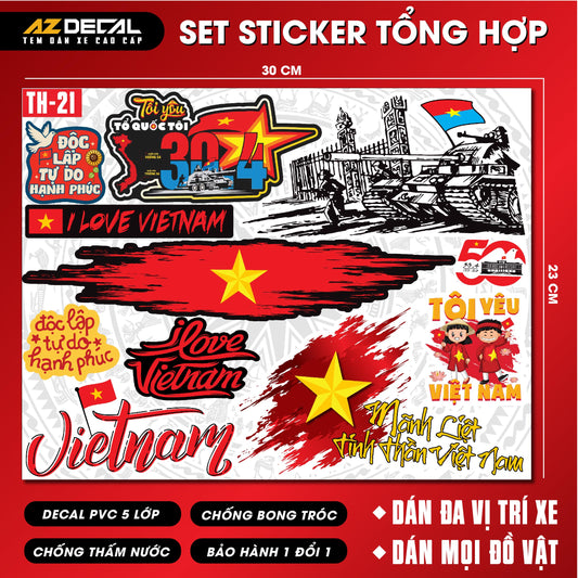 Sticker Dán Xe Máy, Xe Điện, Xe Đạp, Mũ Bảo Hiểm | TH-21