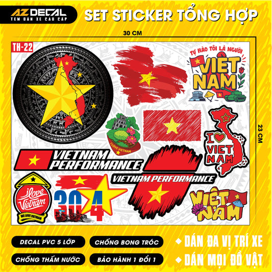 Sticker Dán Xe Máy, Xe Điện, Xe Đạp, Mũ Bảo Hiểm | TH-22