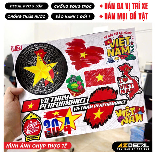Sticker Dán Xe Máy, Xe Điện, Xe Đạp, Mũ Bảo Hiểm | TH-22