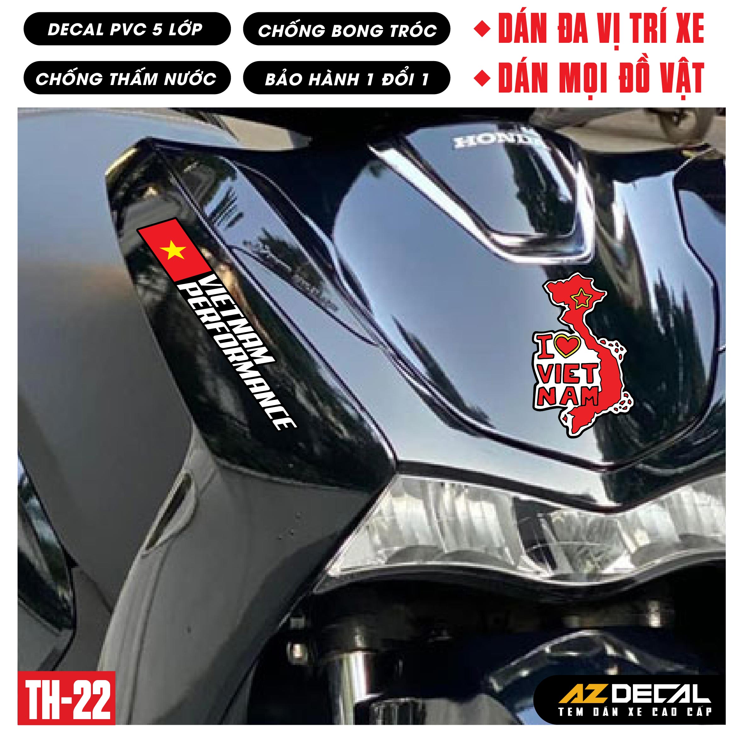 Sticker Dán Xe Máy, Xe Điện, Xe Đạp, Mũ Bảo Hiểm | TH-22