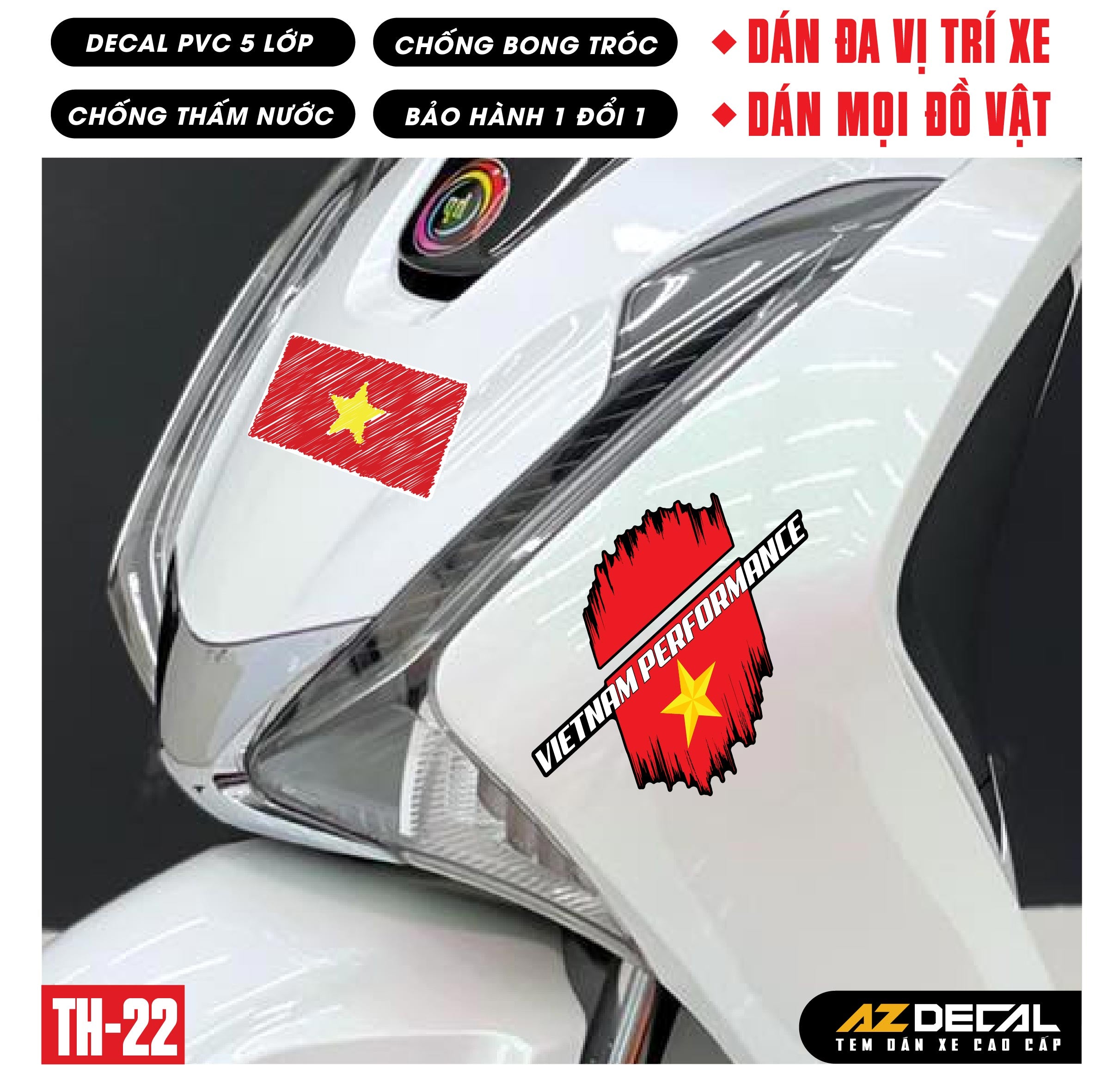 Sticker Dán Xe Máy, Xe Điện, Xe Đạp, Mũ Bảo Hiểm | TH-22
