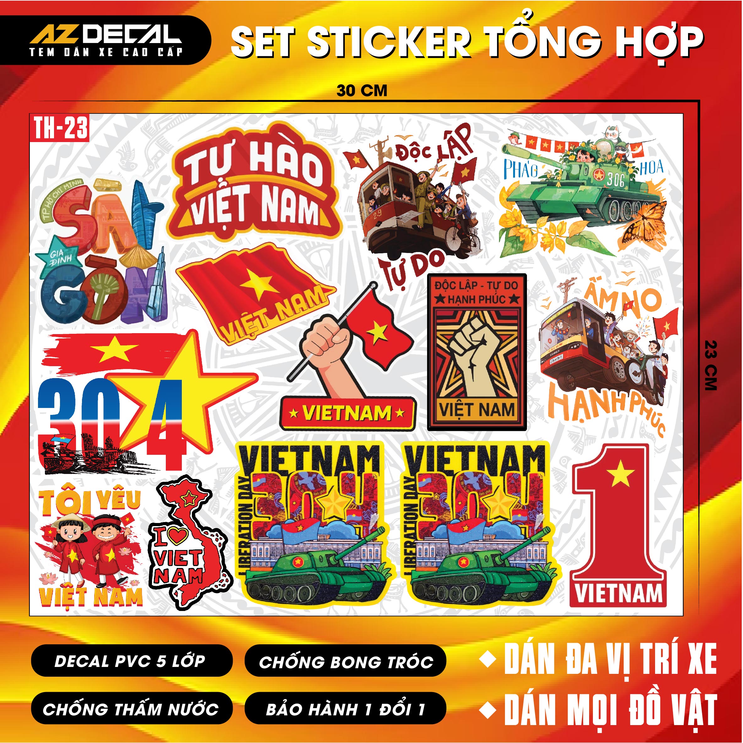 Sticker Dán Xe Máy, Xe Điện, Xe Đạp, Mũ Bảo Hiểm | TH-23