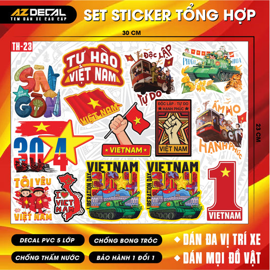 Sticker Dán Xe Máy, Xe Điện, Xe Đạp, Mũ Bảo Hiểm | TH-23