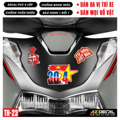 Sticker Dán Xe Máy, Xe Điện, Xe Đạp, Mũ Bảo Hiểm | TH-23