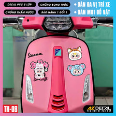 Sticker Dán Xe Máy, Xe Điện, Xe Đạp, Mũ Bảo Hiểm | TH-08