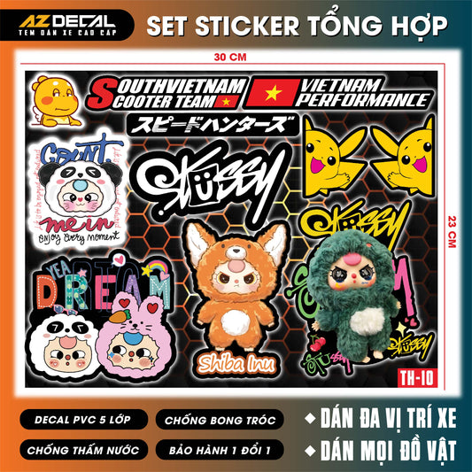 Sticker Dán Xe Máy, Xe Điện, Xe Đạp, Mũ Bảo Hiểm | TH-10