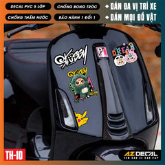 Sticker Dán Xe Máy, Xe Điện, Xe Đạp, Mũ Bảo Hiểm | TH-10