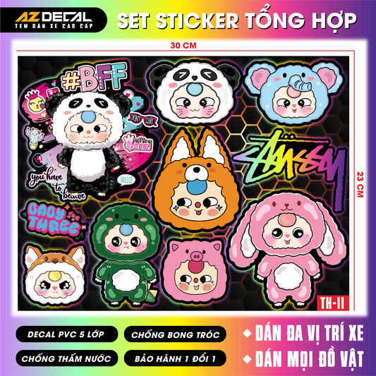 Sticker Dán Xe Máy, Xe Điện, Xe Đạp, Mũ Bảo Hiểm | TH-11