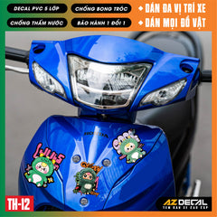 Sticker Dán Xe Máy, Xe Điện, Xe Đạp, Mũ Bảo Hiểm | TH-12