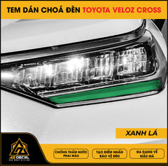 Tem Dán Chóa Đèn Toyota Veloz Cross