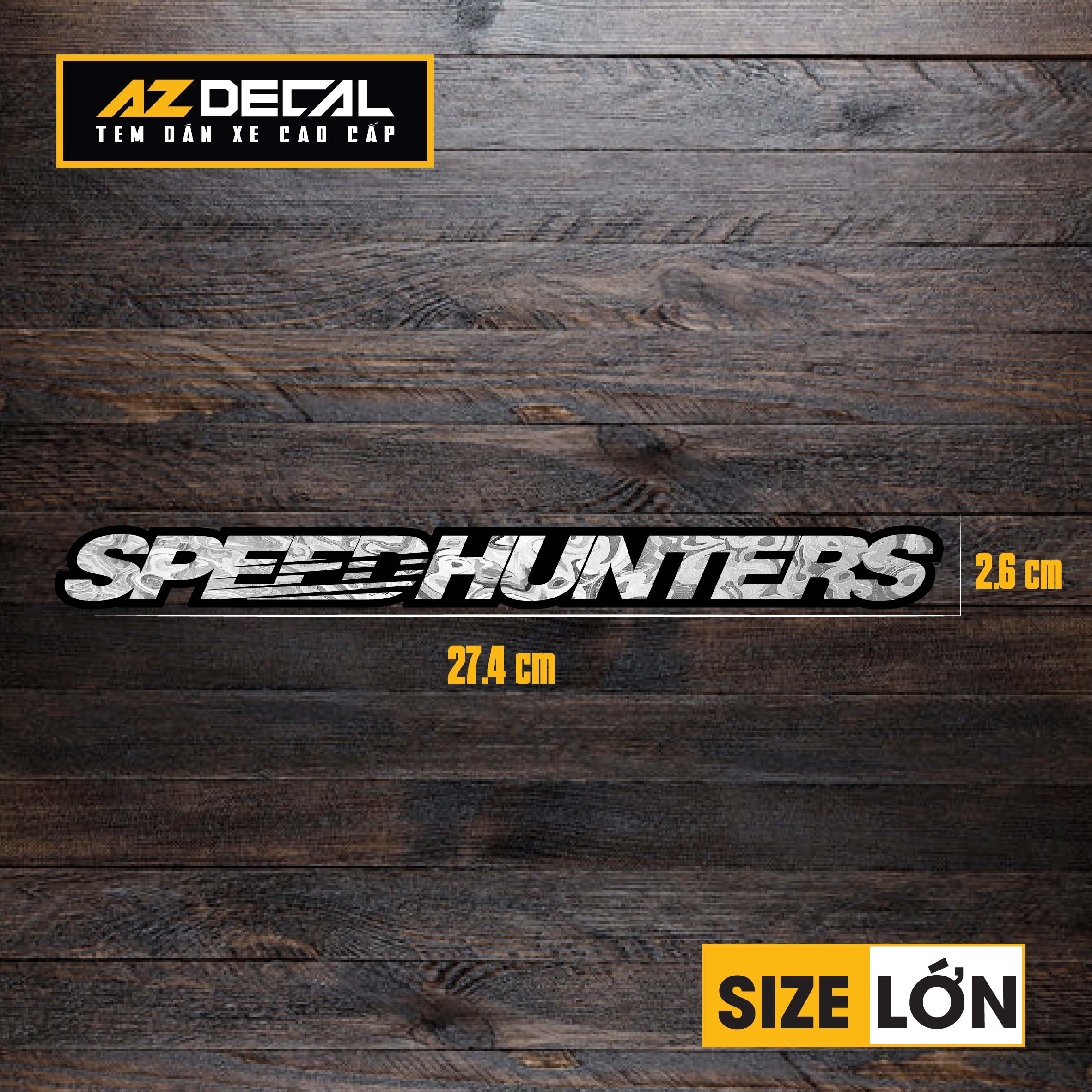 Tem Đa Vị Trí Xe Máy - Tem MOLTAL METAL Mẫu Chữ SPEEDHUNTERS size lớn
