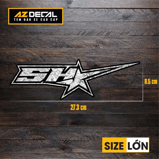 Tem Đa Vị Trí Xe Máy - Tem MOLTAL METAL Mẫu Chữ SH sao size lớn