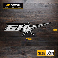 Tem Đa Vị Trí Xe Máy - Tem MOLTAL METAL Mẫu Chữ SH sao size lớn