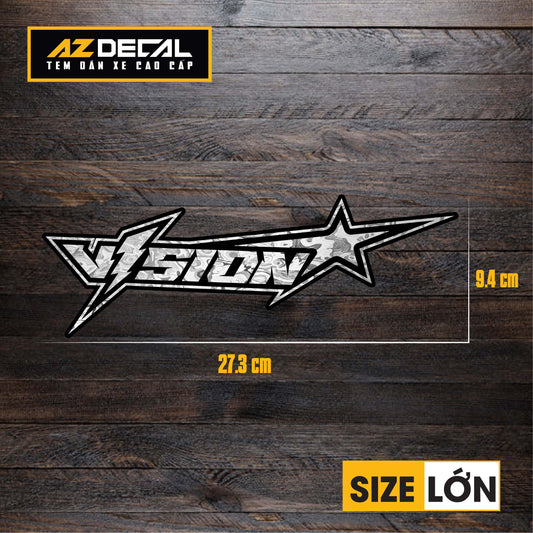 Tem Đa Vị Trí Xe Máy - Tem MOLTAL METAL Mẫu Chữ Vision Sét Lớn