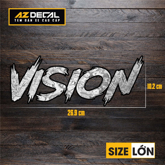 Tem Đa Vị Trí Xe Máy - Tem MOLTAL METAL Mẫu Chữ Vision size lớn