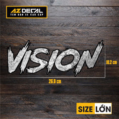 Tem Đa Vị Trí Xe Máy - Tem MOLTAL METAL Mẫu Chữ Vision size lớn