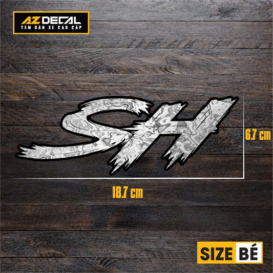 Tem Đa Vị Trí Xe Máy - Tem MOLTAL METAL Mẫu Chữ SH size bé