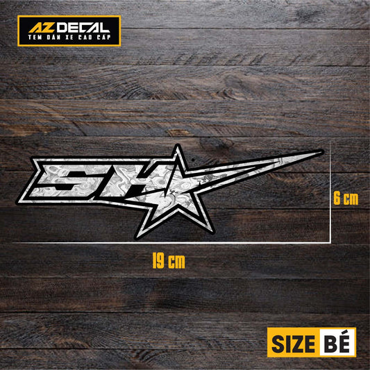 Tem Đa Vị Trí Xe Máy - Tem MOLTAL METAL Mẫu Chữ SH sao size bé
