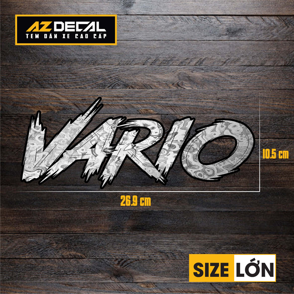Tem Đa Vị Trí Xe Máy - Tem MOLTAL METAL Mẫu Chữ Vario size lớn
