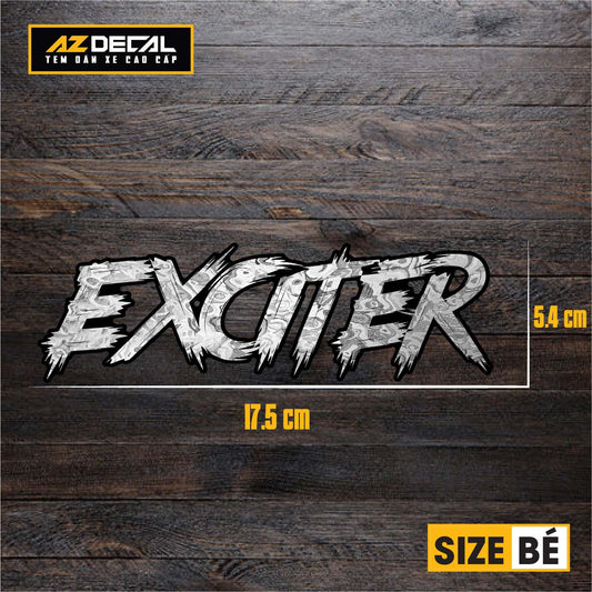 Tem Đa Vị Trí Xe Máy - Tem MOLTAL METAL Mẫu Chữ Exciter size bé