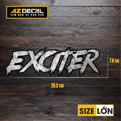 Tem Đa Vị Trí Xe Máy - Tem MOLTAL METAL Mẫu Chữ Exciter size lớn
