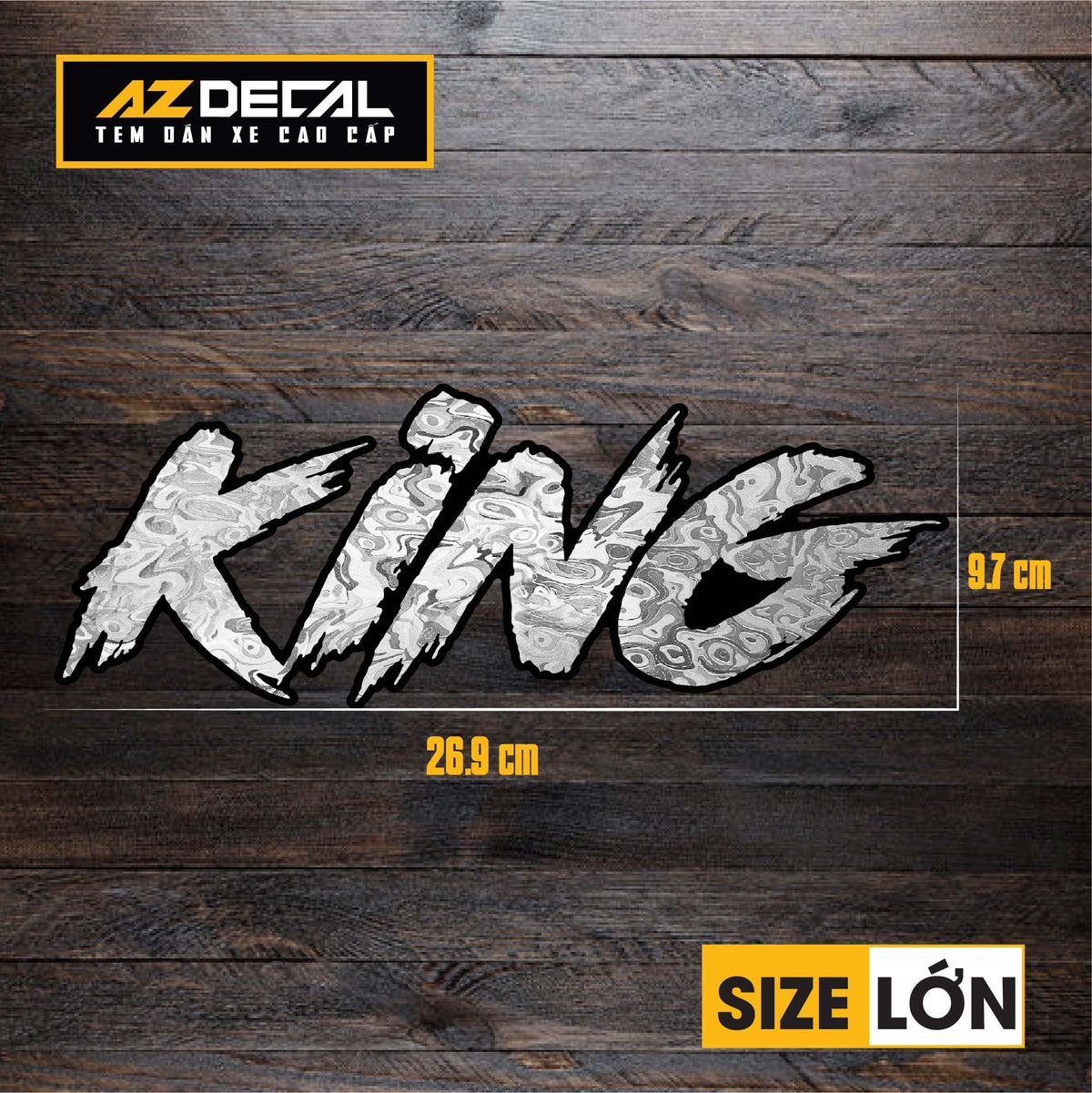 Tem Đa Vị Trí Xe Máy - Tem MOLTAL METAL Mẫu Chữ KING size lớn