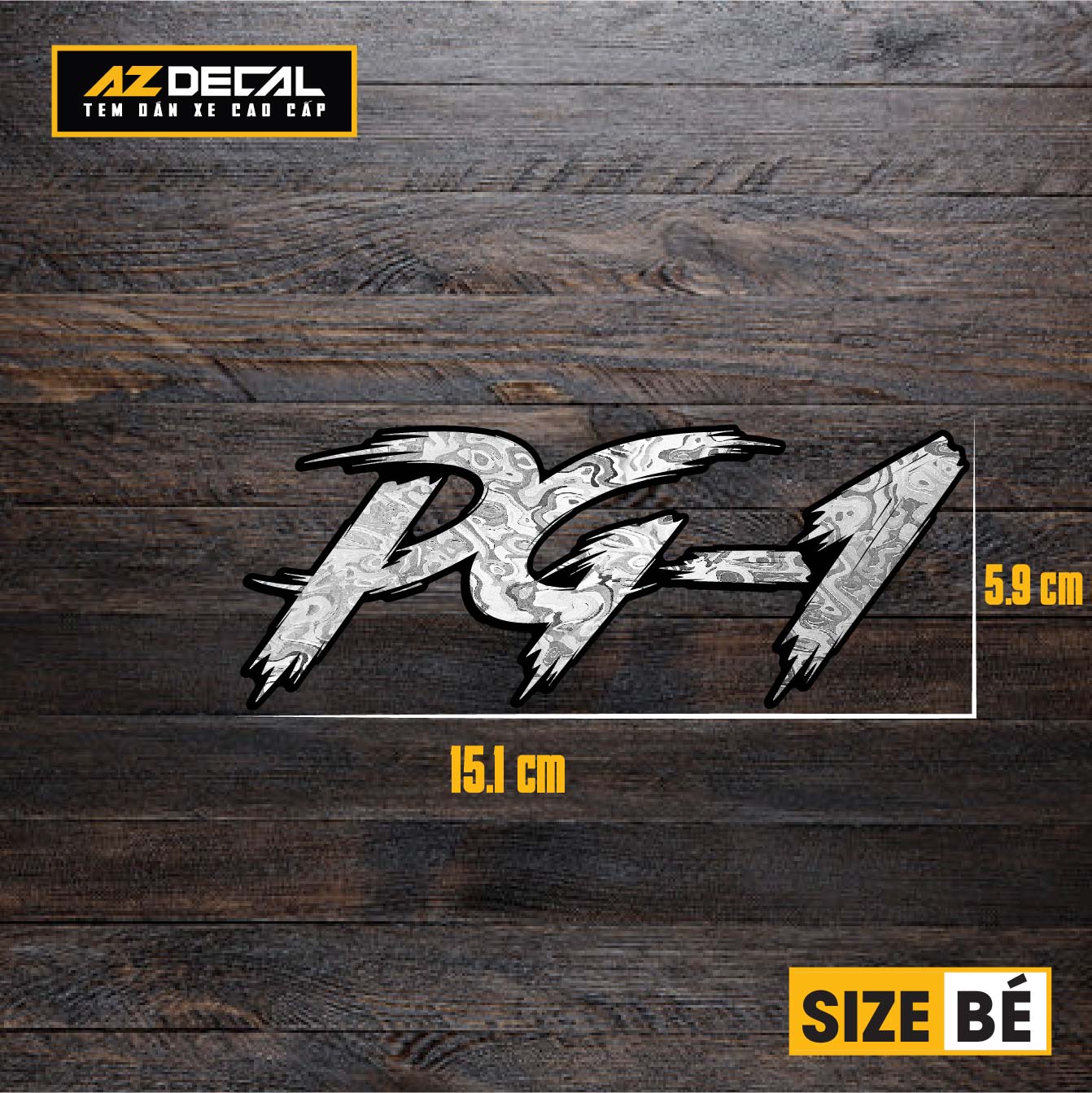Tem Đa Vị Trí Xe Máy - Tem MOLTAL METAL Mẫu Chữ pg-1 size bé